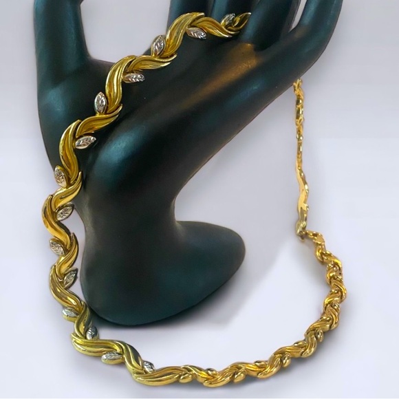 Trade Only LARGE 10mm 14K Two Tone Gold 17" Choker Collar Necklace 16.8 Grams! - Picture 8 of 12